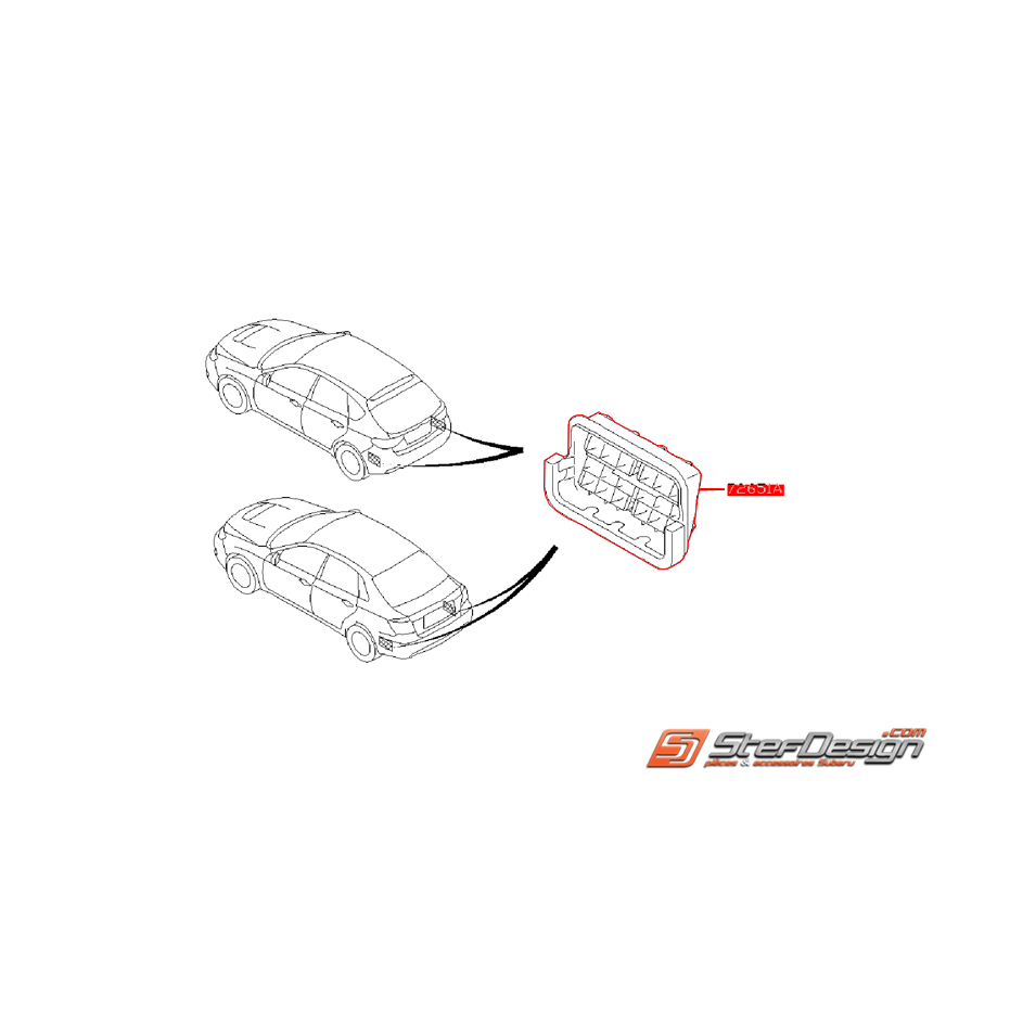 Aérateur arrière origine SUBARU STI 11-14 Aérateur arrière origine SUBARU STI 11-14