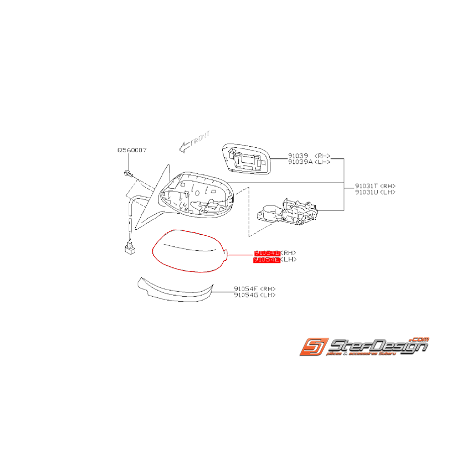 Couvercle de rétroviseur SUBARU WRX 08-11