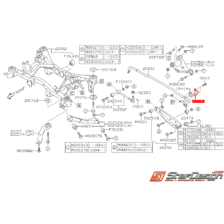 Support de silent bloc de barre stabilisatrice SUBARU WRX/STI 08-14