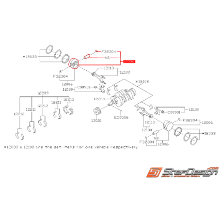 Piston origine côté standard SUBARU WRX 02-05