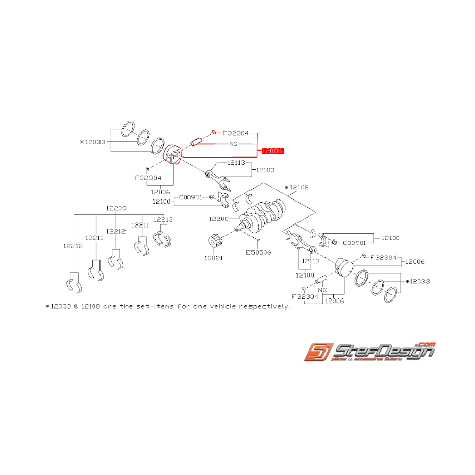 Piston origine côté standard SUBARU WRX 02-05