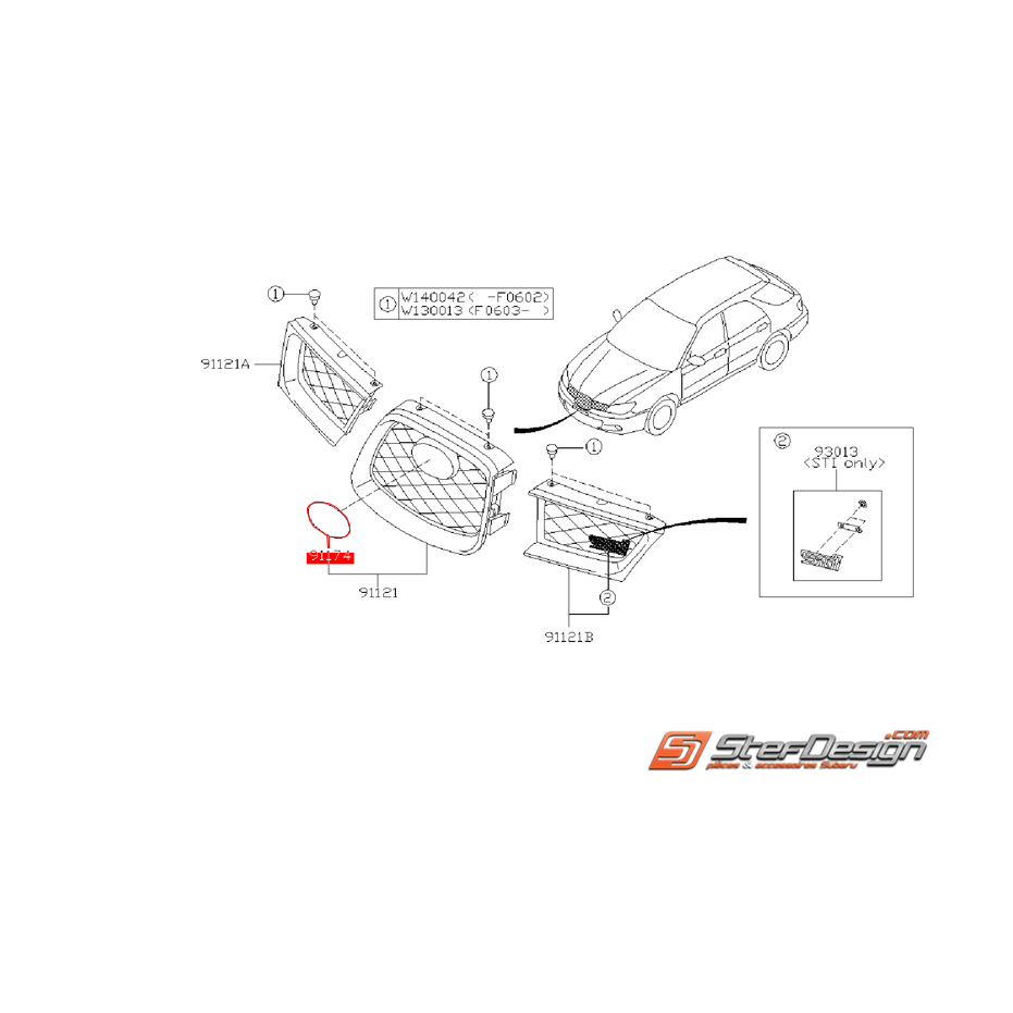 Logo de calandre SUBARU WRX/STI 06-07 Logo de calandre SUBARU WRX/STI 06-07