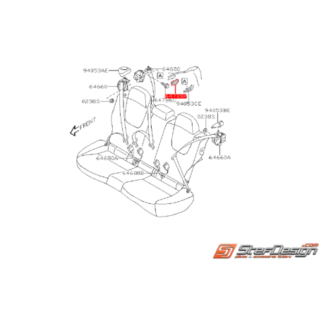 Support ceinture de sécurité arrière arrière WRX 2008 Diesel