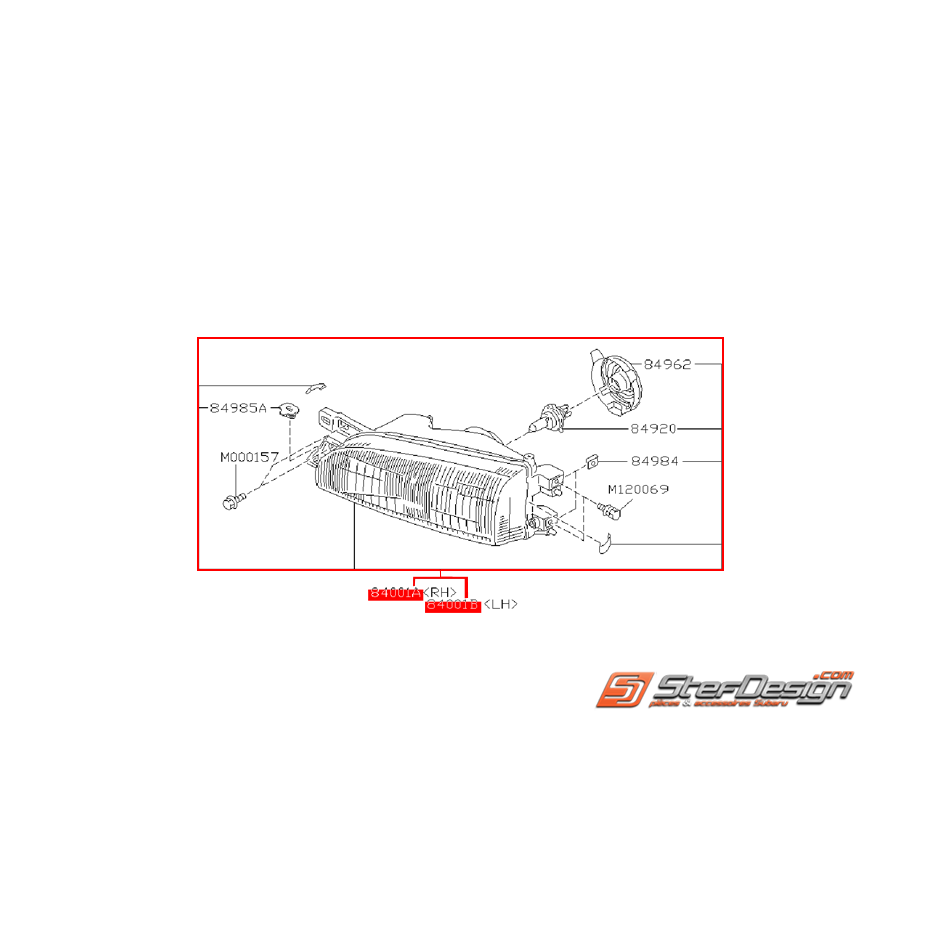 Phare avant origine SUBARU GT 97-98