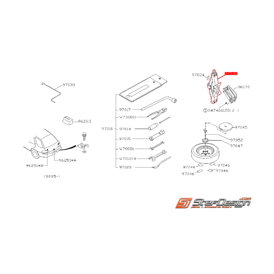 Cric origine SUBARU GT 96-00
