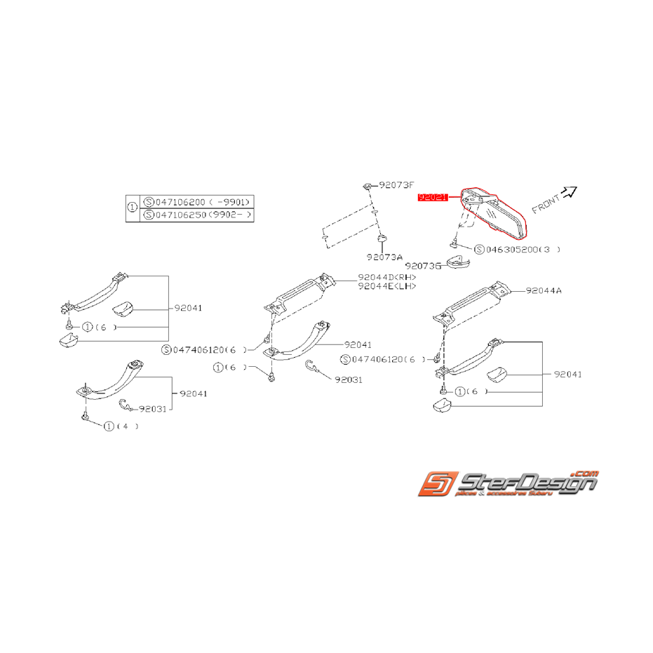 Rétroviseur intérieur origine SUBARU GT 95-00