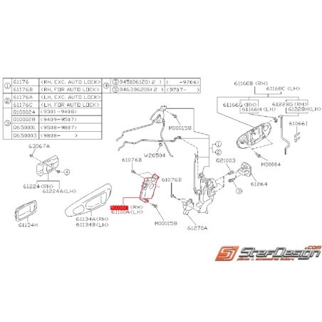 Moteur de fermeture centralisée origine SUBARU GT 99-00