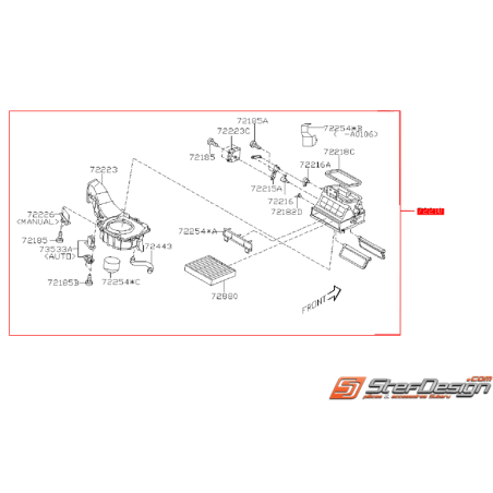 Boitier de soufflerie origine SUBARU WRX/STI 01-07