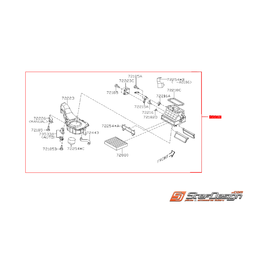 Boitier de soufflerie origine SUBARU WRX/STI 01-07