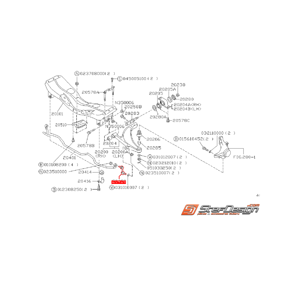 Links avant origine SUBARU P1