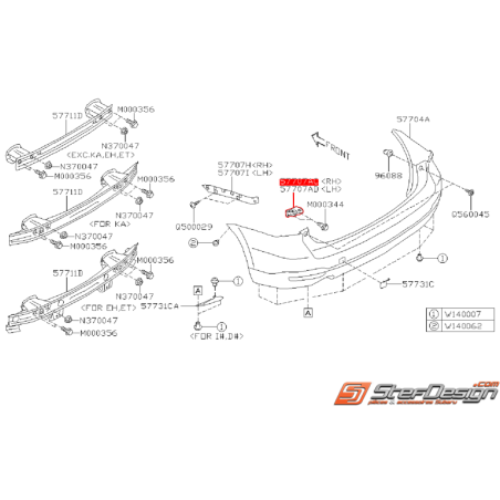 Support d'angle de pare choc arrière SUBARU FORESTER 2012