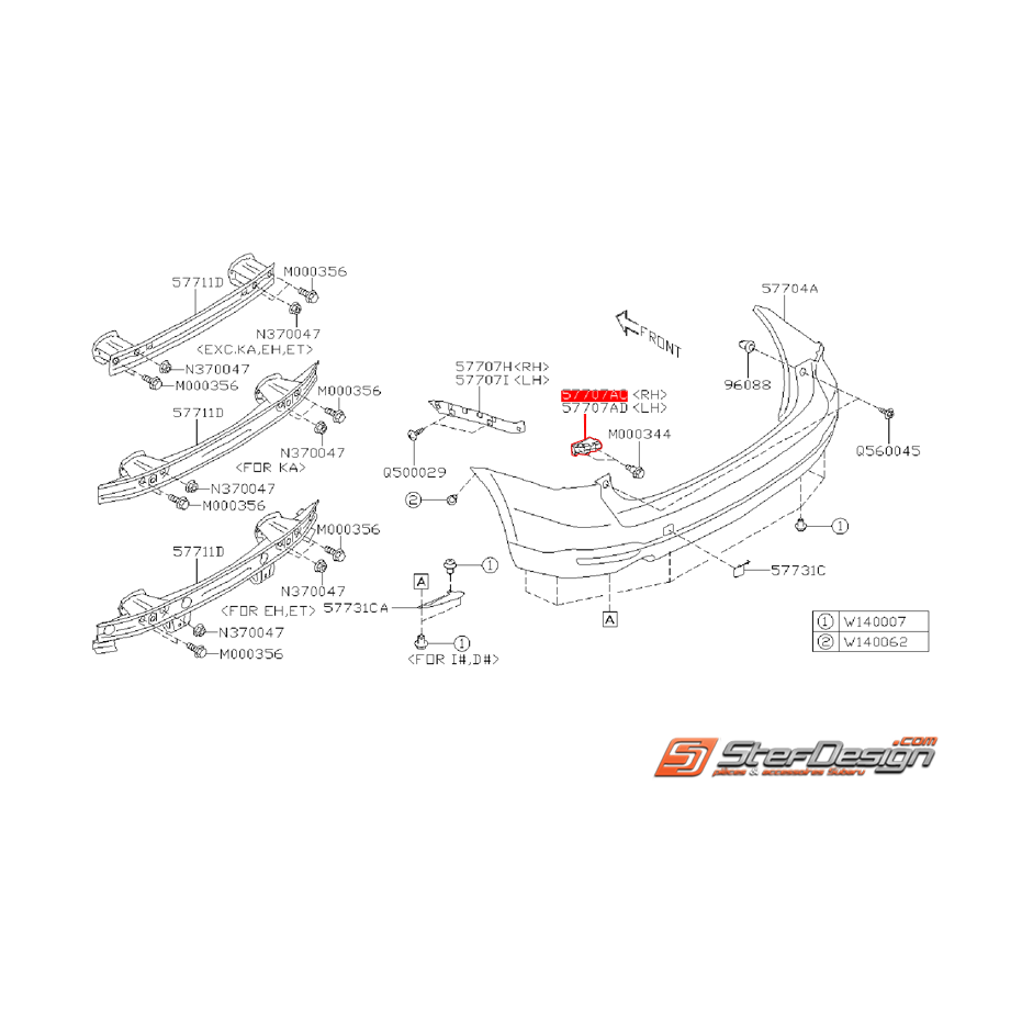 Support d'angle de pare choc arrière SUBARU FORESTER 2012