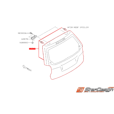 Hayon de coffre SUBARU FORESTER 2012