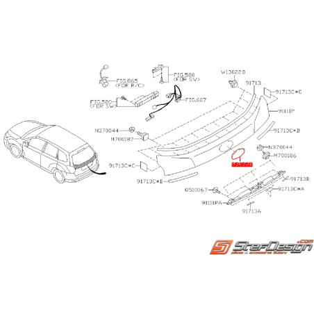 Logo de coffre centrale SUBARU FORESTER 2012