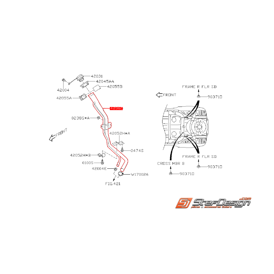 Goulotte de remplissage de carburant SUBARU FORESTER 2012