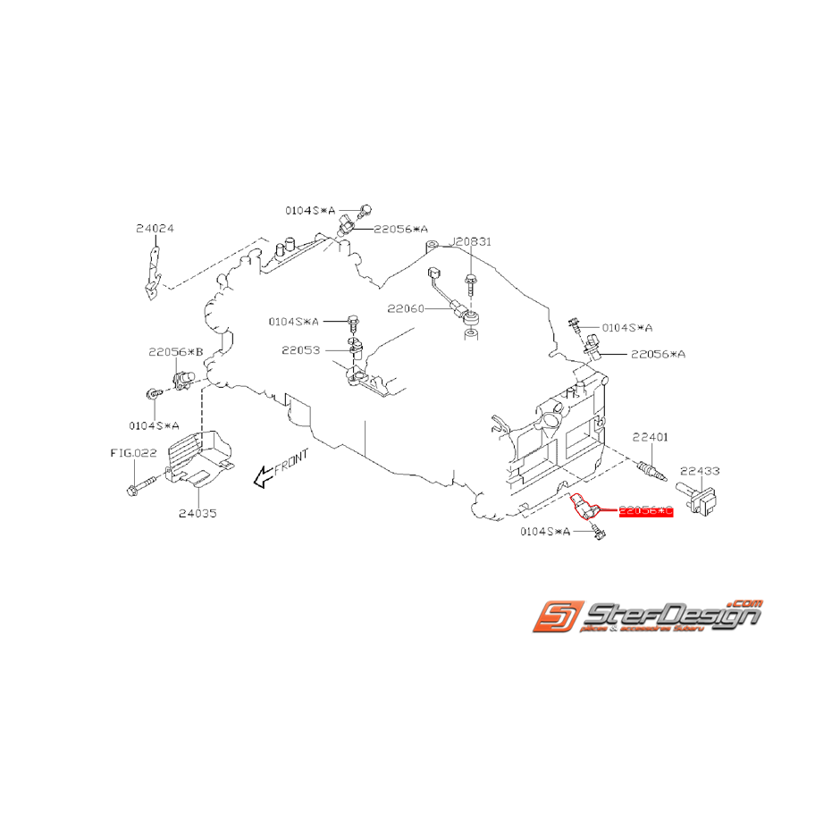 Capteur d'arbre a came coté gauche échappement SUBARU STI 08-14