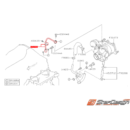 Durite de graissange turbo origine SUBARU STI 06-07