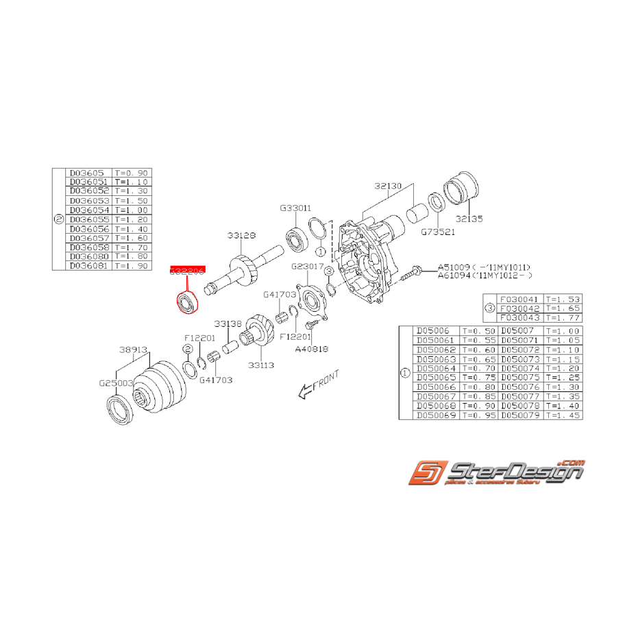 Roulement de boite de transfert origine SUBARU OUTBACK 2008