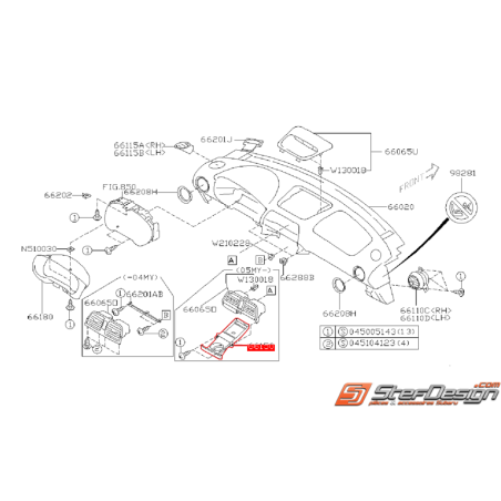 Porte gobelet origine SUBARU WRX/STI 01-02