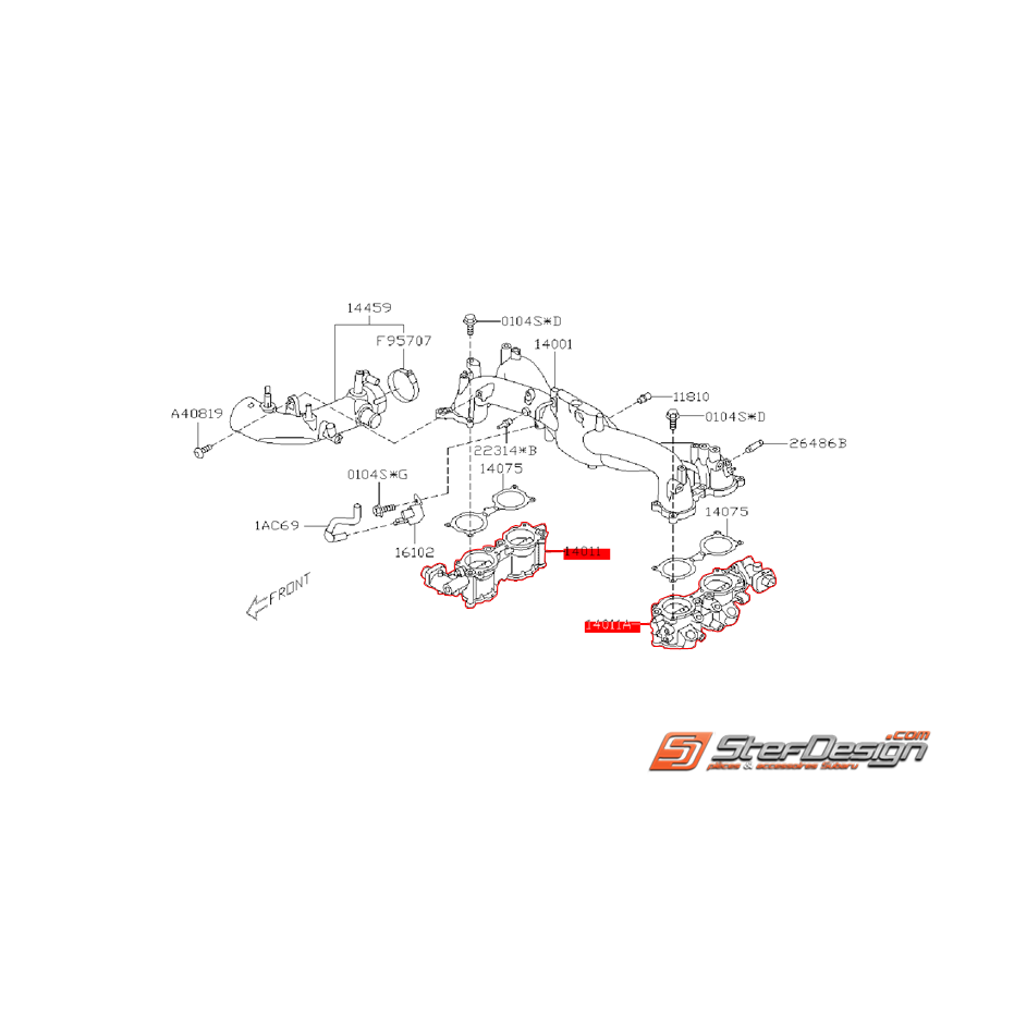 Cale TGV avec papillon d'admission SUBARU WRX/STI 2008-2019