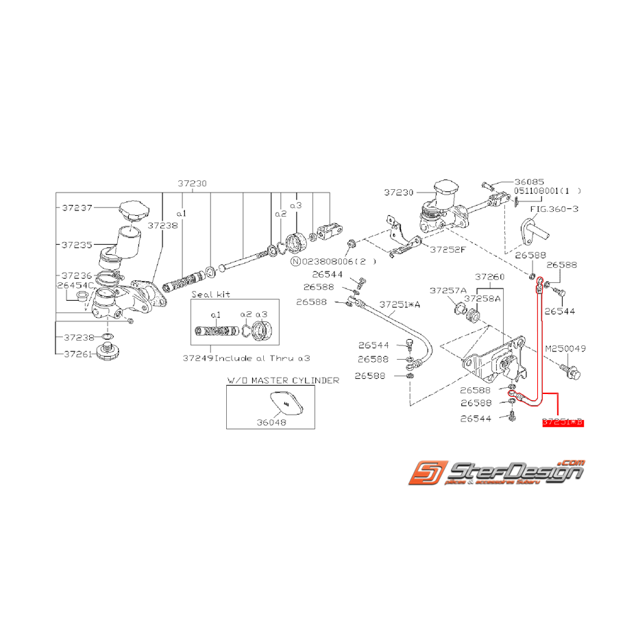 Durite (secondaire) d'embrayage SUBARU GT 1997