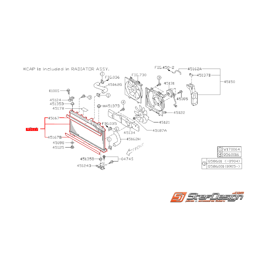 Radiateur origine SUBARU STI 2008-2009