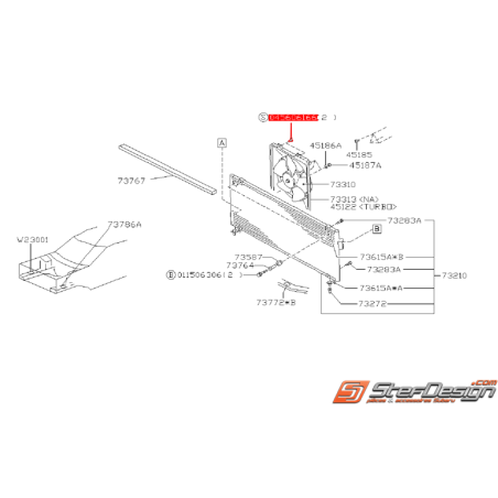 Vis de fixation de buse de ventilateur de climatisation SUBARU GT 93-00