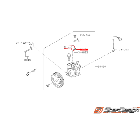 Raccord de pompe de direction assistée SUBARU WRX/STI 03-07