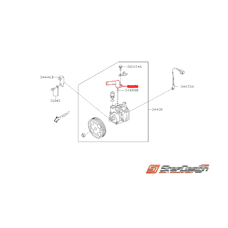 Raccord de pompe de direction assistée SUBARU WRX/STI 03-07