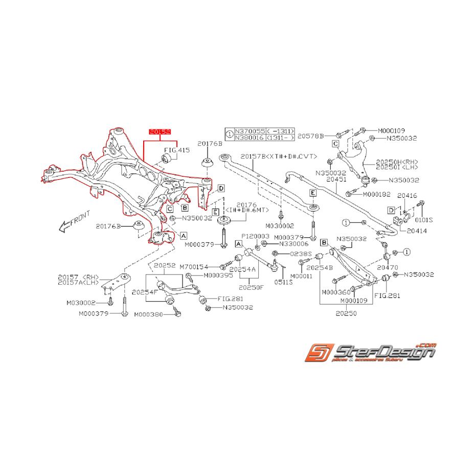 Berceau arrière origine SUBARU FORESTER 2012