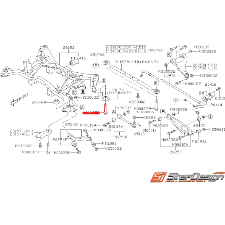 Vis de berceau arrière origine SUBARU FORESTER 2012