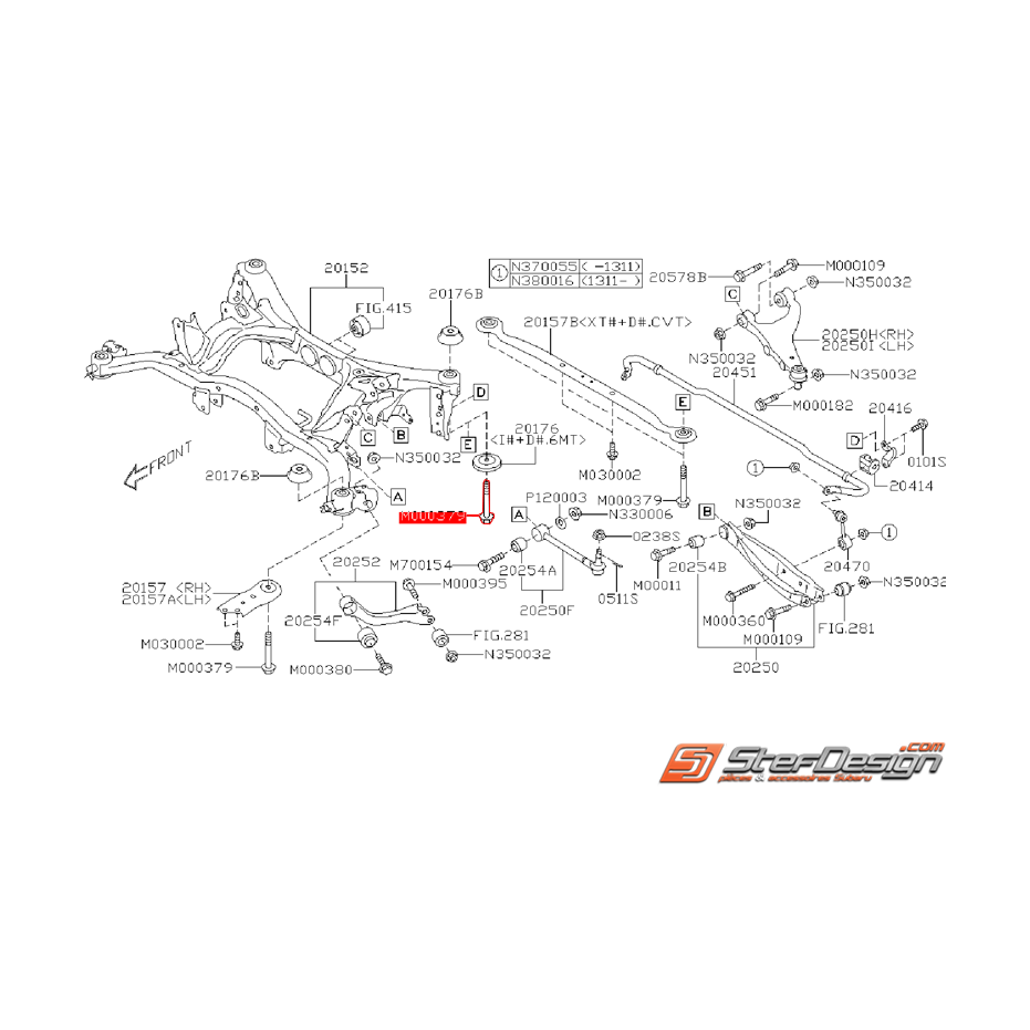 Vis de berceau arrière origine SUBARU FORESTER 2012