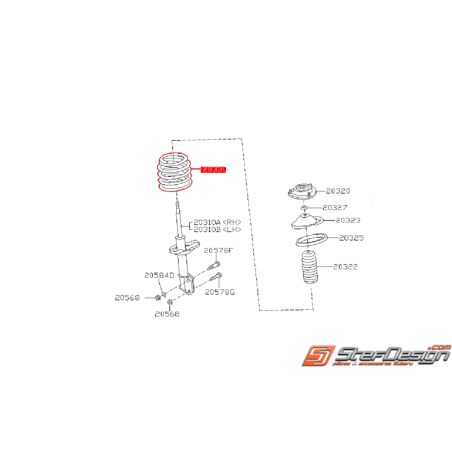 Ressort avant SUBARU IMPRZA P1 STI v5-v6