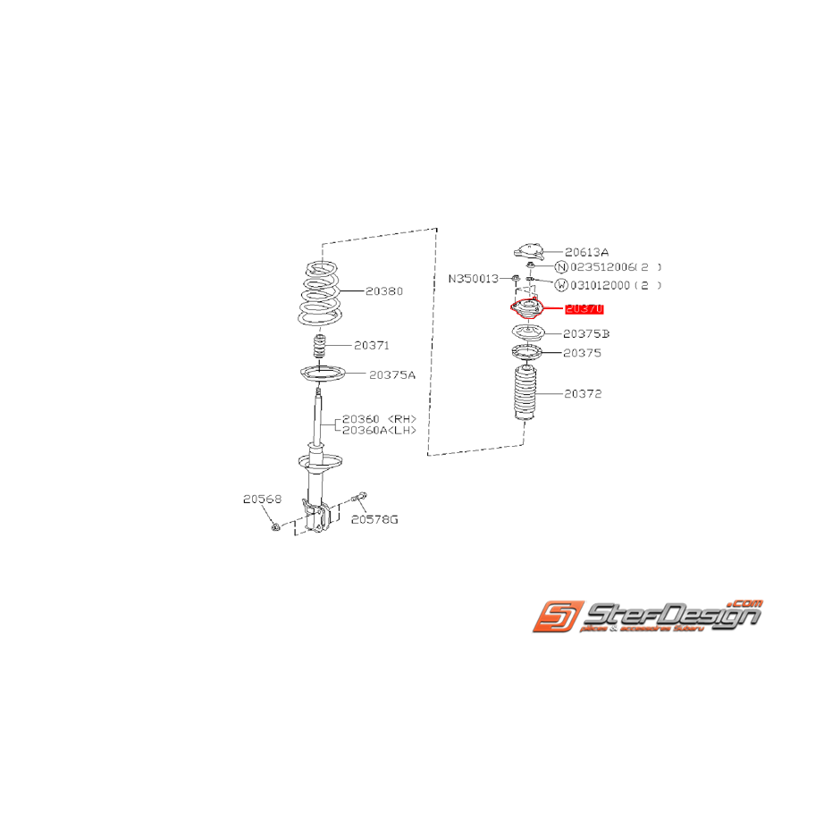 Coupelle arrière origine SUBARU STI V5/V6/P1 Coupelle arrière origine SUBARU STI V5/V6/P1