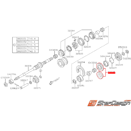 Pignon de 5ème origine SUBARU LEGACY 2008