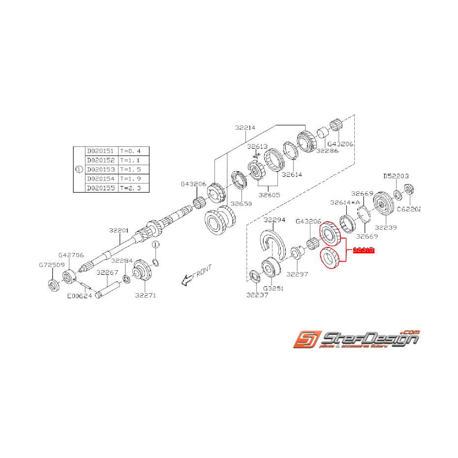 Pignon de 5ème origine SUBARU LEGACY 2008