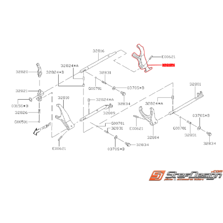 Fourchette de 5ème "Mark 7" origine SUBARU Legacy 2008