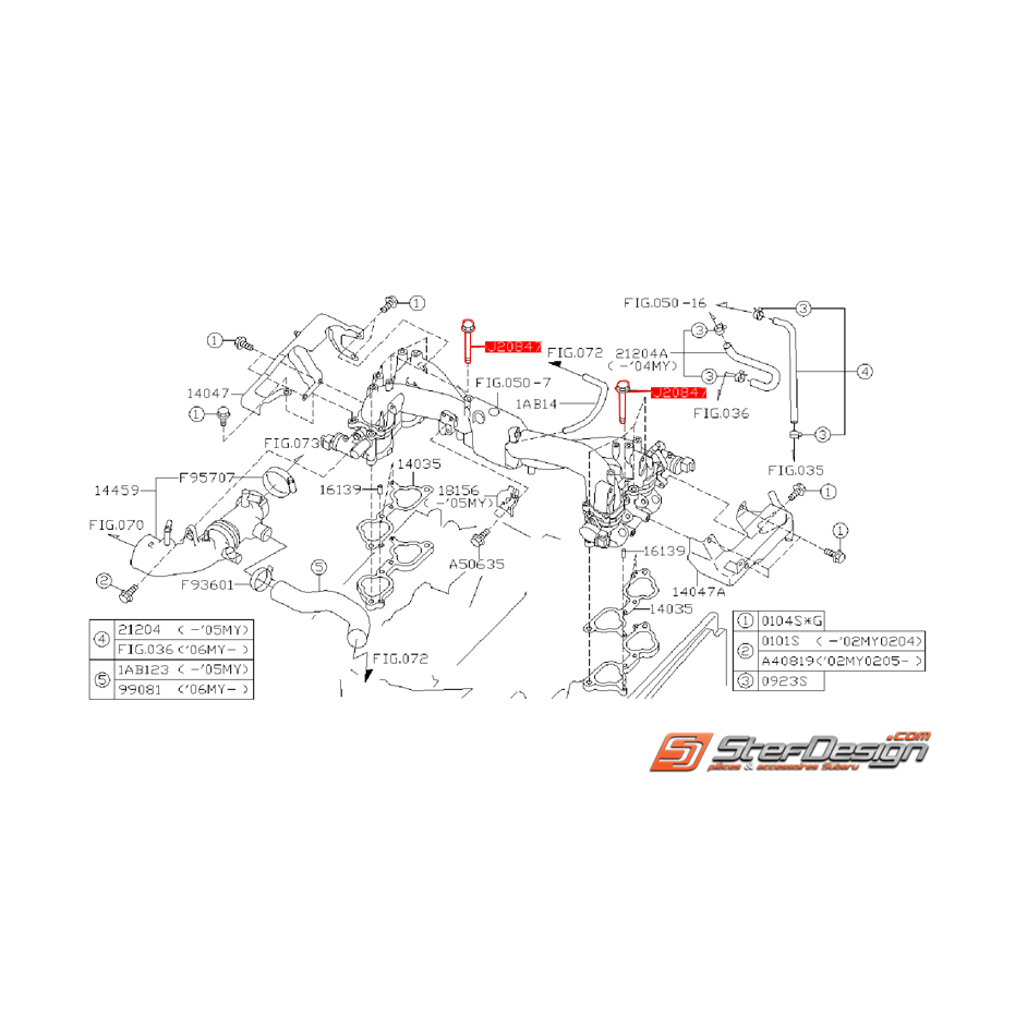 Vis de fixation de cale TGV origine SUBARU WRX/STI 01-14