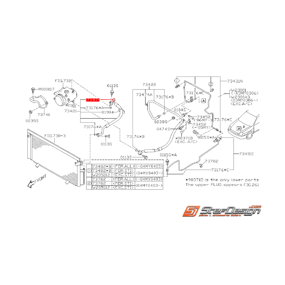 Capuchon valve durite haute pression origine SUBARU WRX/STI 01-07