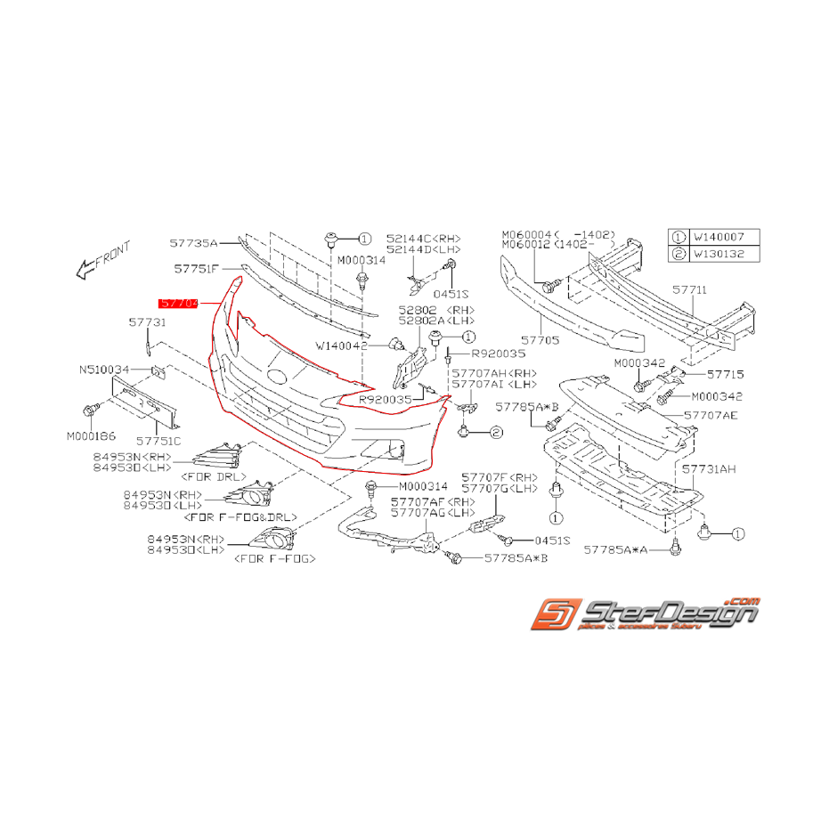 Pare choc avant origine SUBARU BRZ 2013-2016