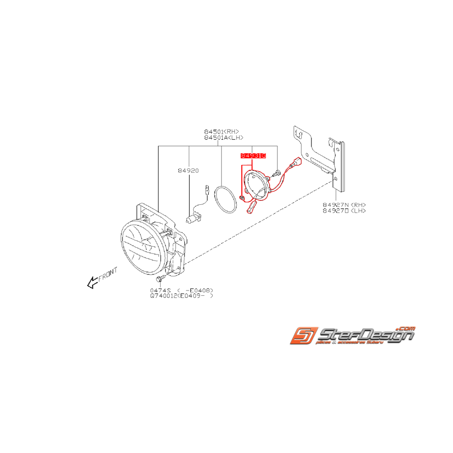 Douille complète de feu anti-brouillard SUBARU WRX 03-05