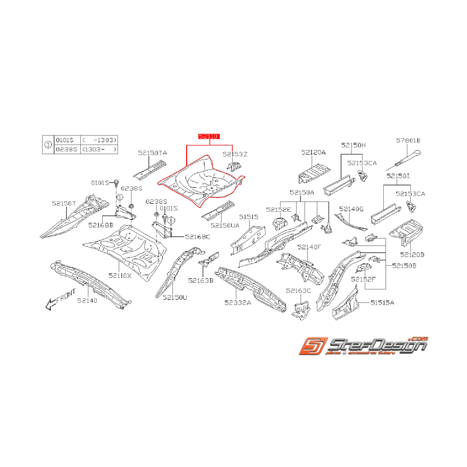 Plancher de coffre en tôle origine SUBARU FORESTER 2012