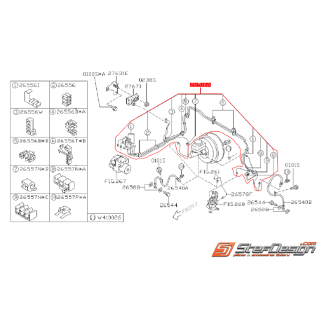 Conduite de frein LHD (conduite a gauche) origine SUBARU WRX/STI 05-07