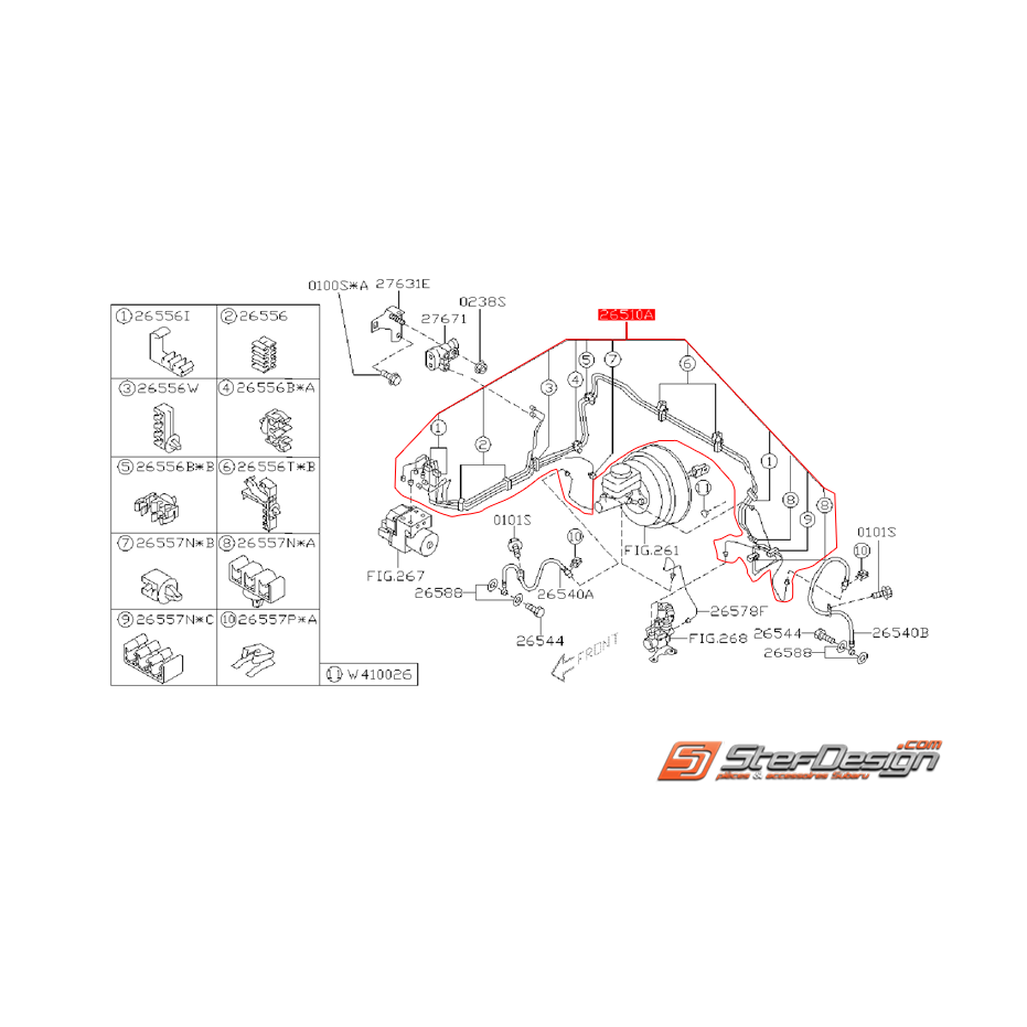 Conduite de frein LHD (conduite a gauche) origine SUBARU WRX/STI 05-07 Conduite de frein LHD (conduite a gauche) origine SUBARU WRX/STI 05-07