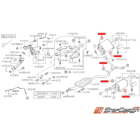 Silent bloc d'échappement origine SUBARU WRX/STI 08-14