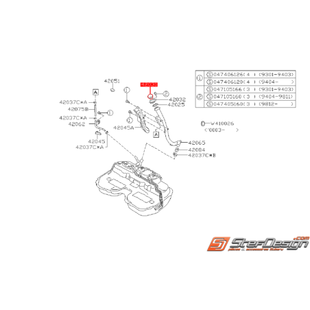 Bouchon de réservoir de carburant SUBARU GT 96-00 WRX/STI jusqu'au 31/10/2001