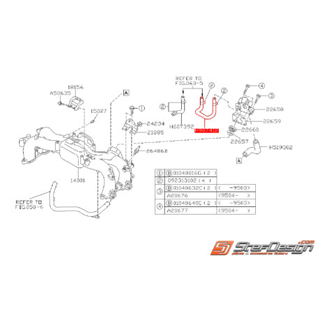 Durite d'actuateur de ralentie SUBARU GT 94-96