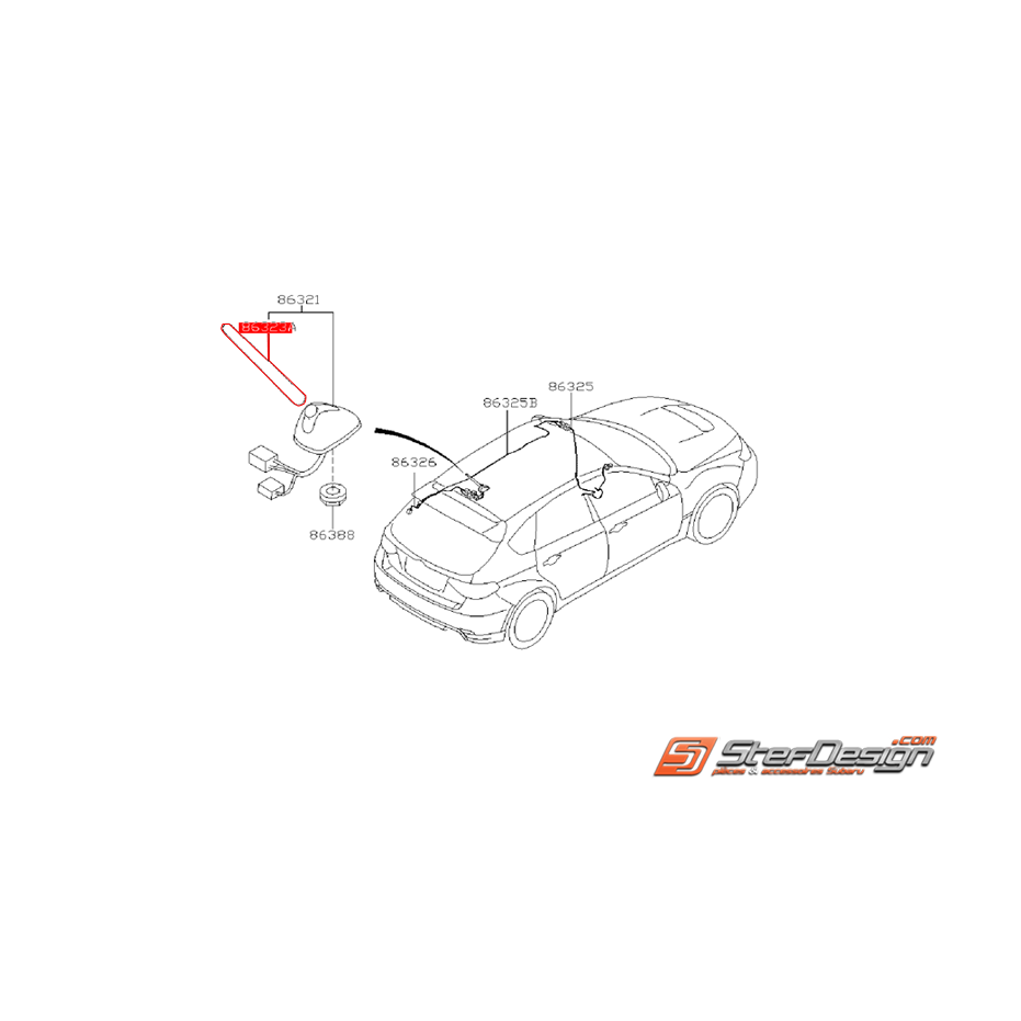 Antenne origine SUBARU WRX/STI 08-14