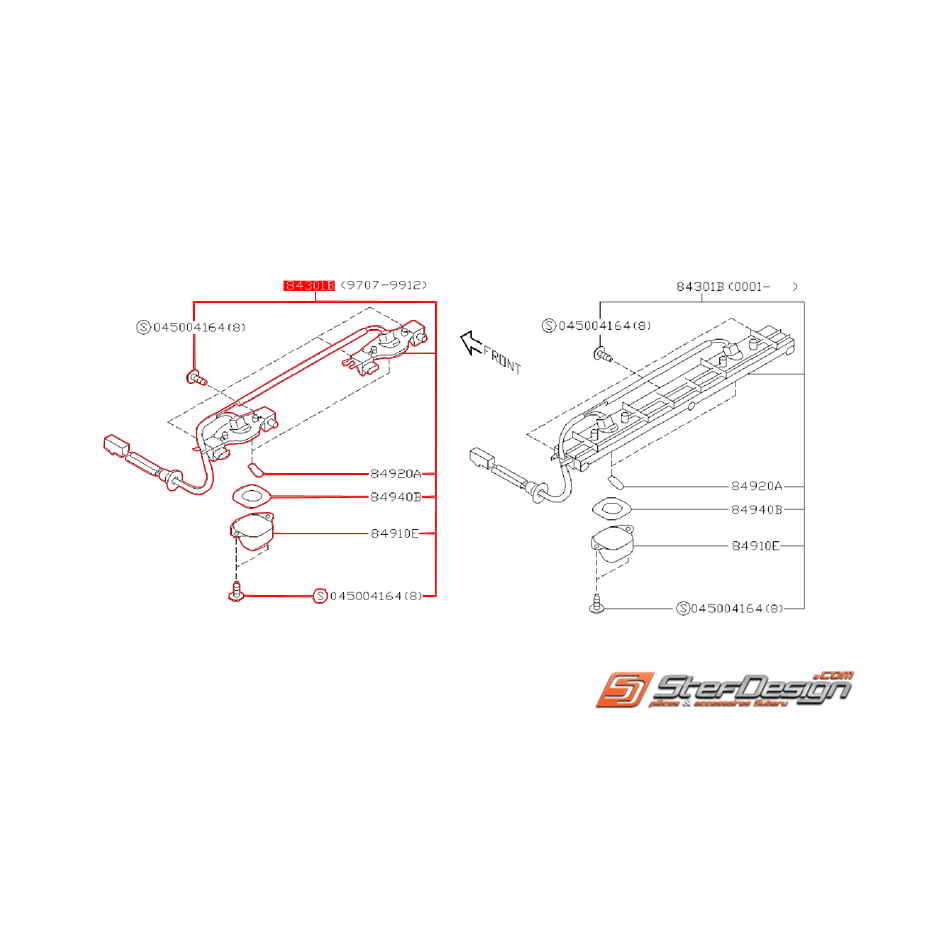 Éclairage de plaque SUBARU FORESTER 1999