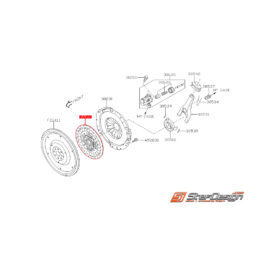 Disque d'embrayage origine subaru diesel 08-10